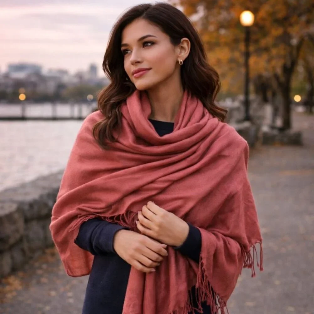 🌿 World Market Terracotta Scarf • Handcrafted Indian Artistry • Boho Chic Wrap